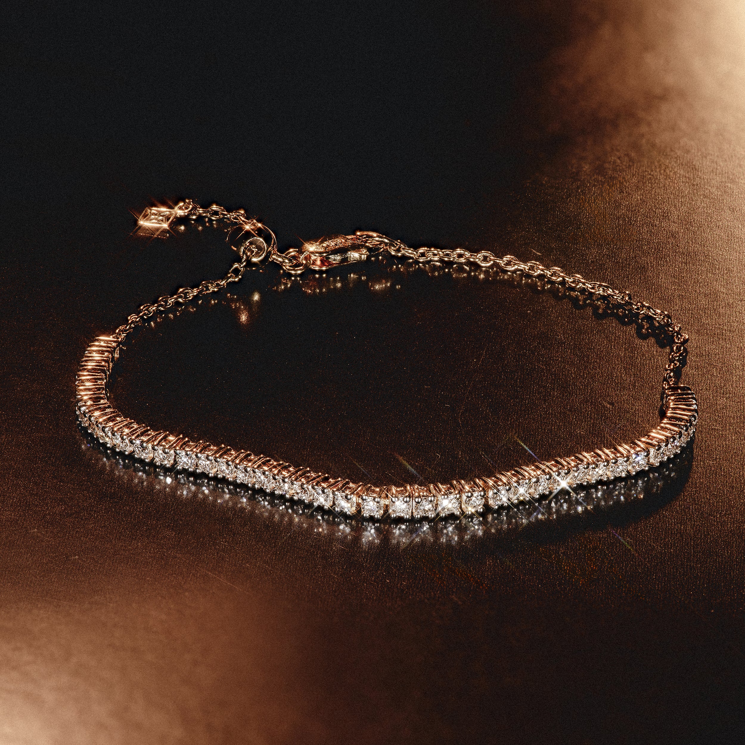 Adjustable Lab Diamond Tennis Bracelet 0.50ct in 925 Silver